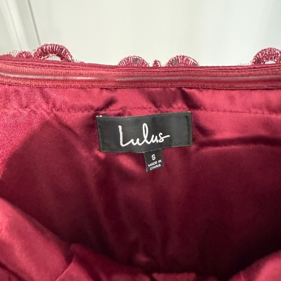 Lulu's Red and Gold Embellished Strapless Gown - Picture 5 of 5